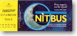 Billete del servicio Nitbus, ao 2002