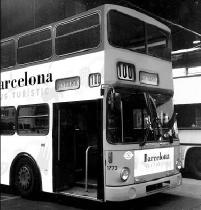 Primeros de los autobuses de dos pisos que se compraron para la línea 100, antes de ser remodelados, 1996